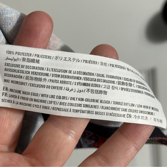 Hollister border print dress,‎ size XS, keyhole back with zipper closure, spring - Picture 6 of 11